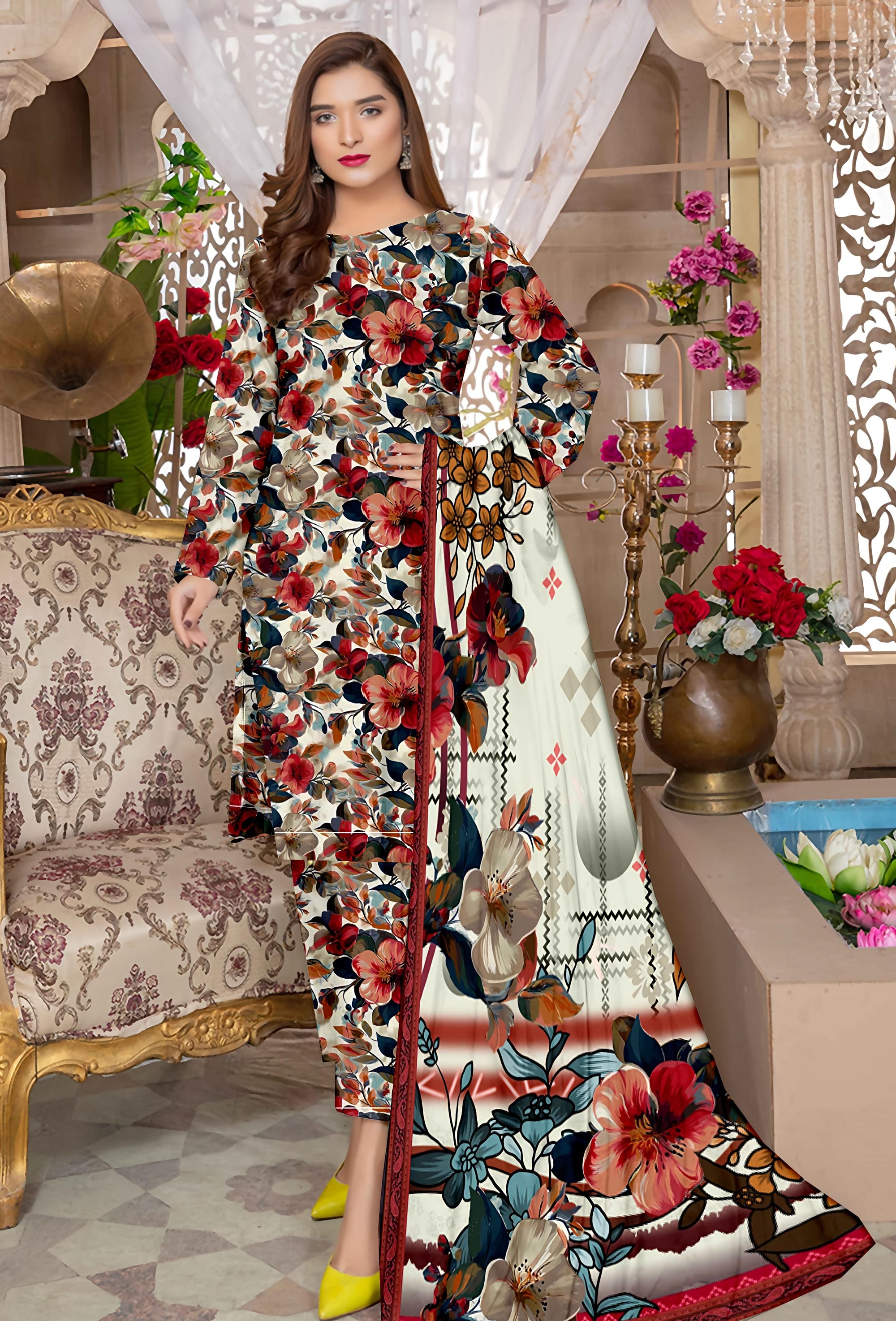 PRINTED LAWN BAROQUE COLLECTION 3pc UNSTICHED BP09