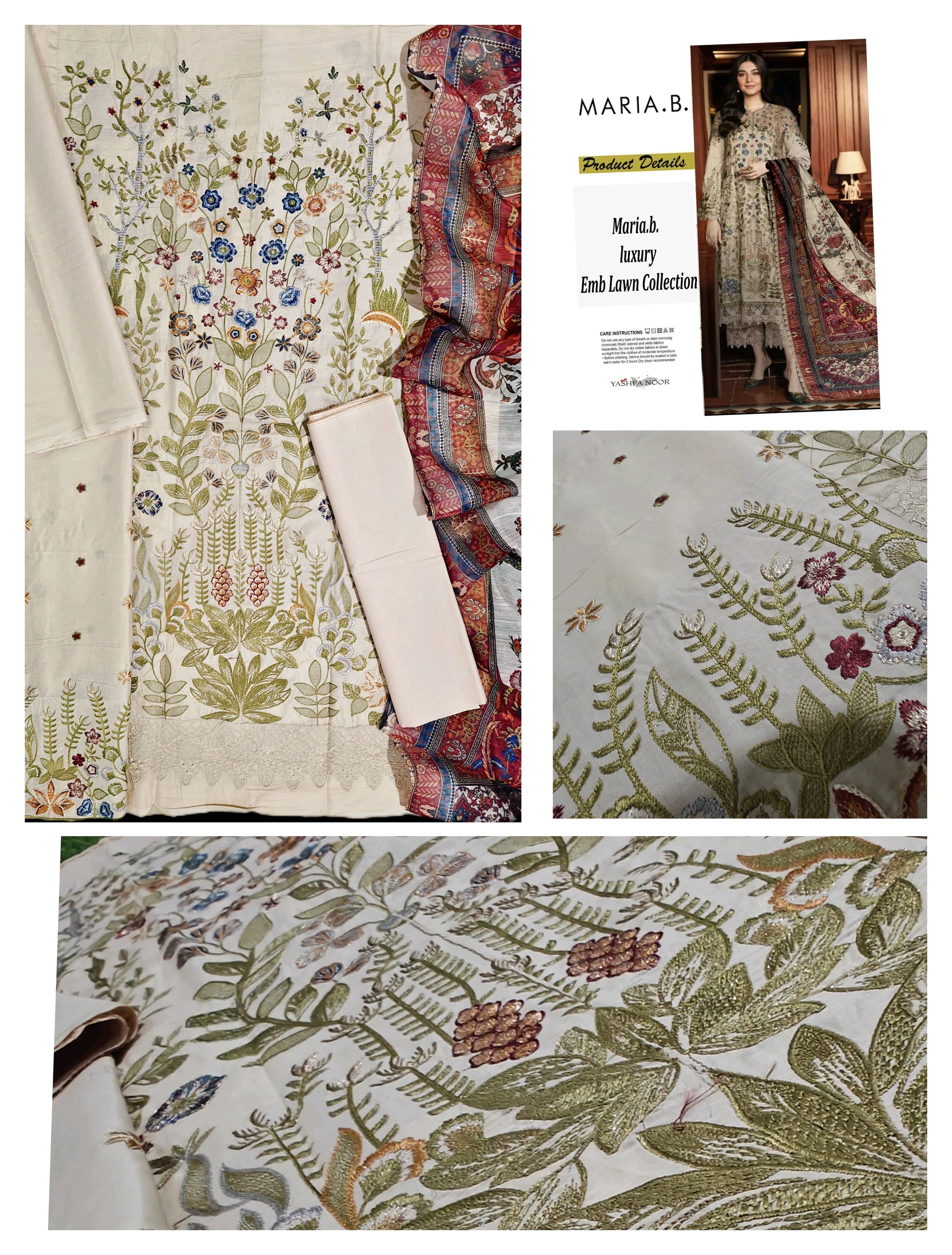 EMBROIDERY LAWN COLLECTION MARIA B REPLICA HIT DESIGNS YMB04