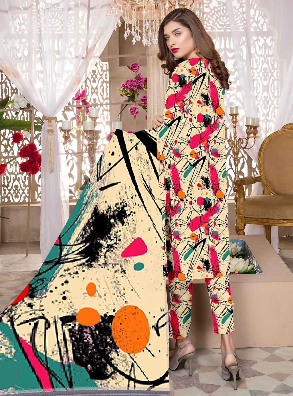 PRINTED LAWN SAPPHIRE COLLECTION 3pc UNSTICHED SP10