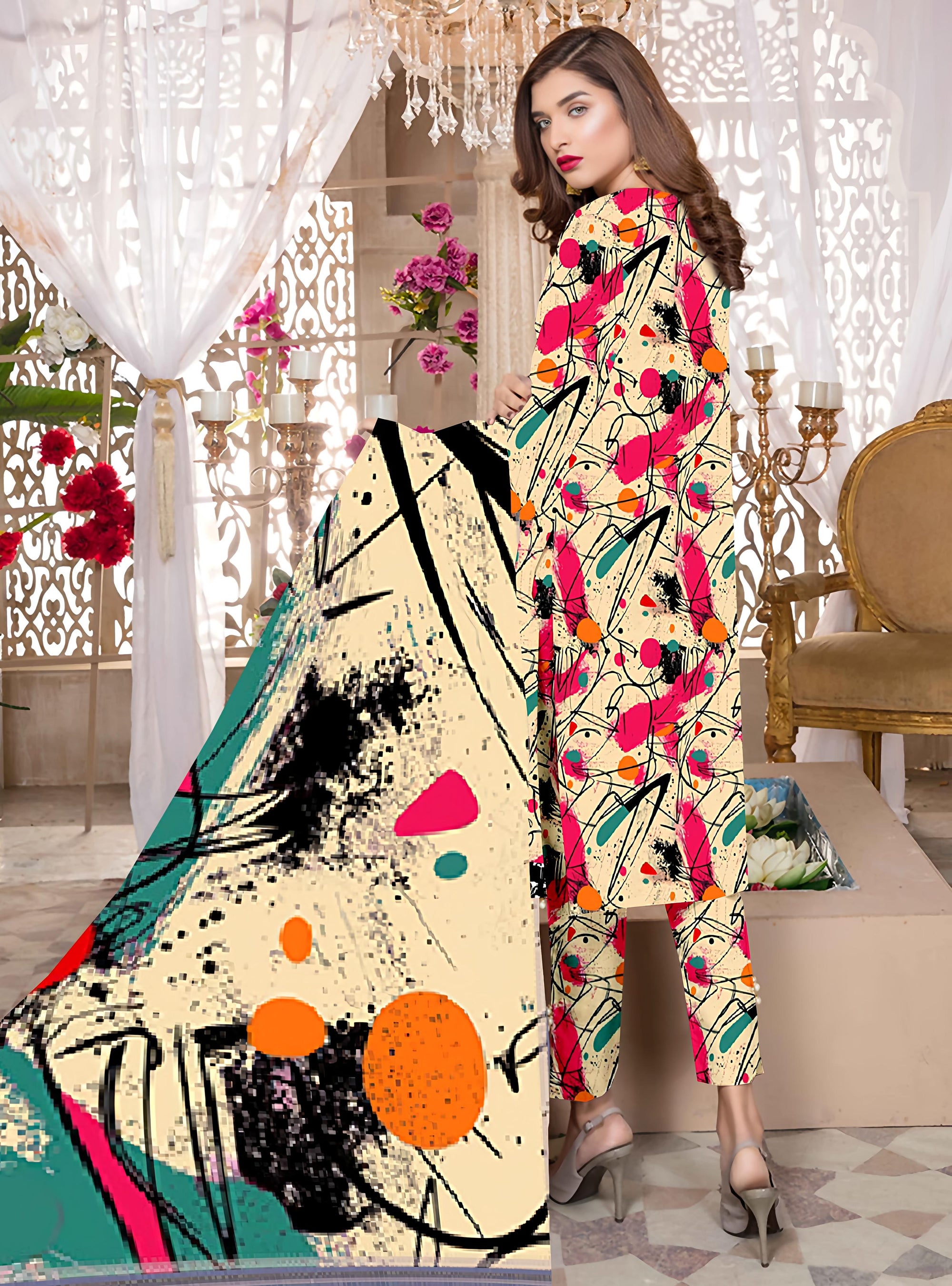 PRINTED LAWN SAPPHIRE COLLECTION 3pc UNSTICHED SP10