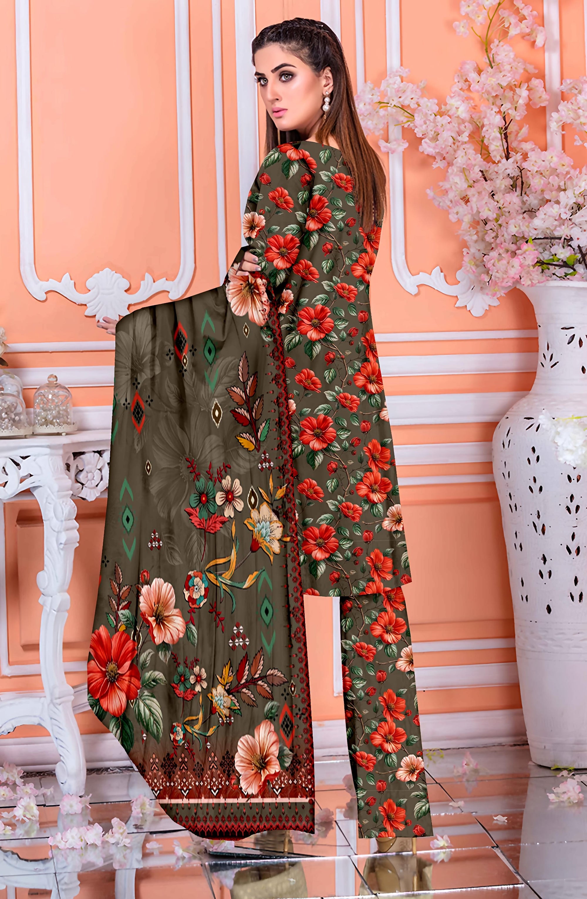 PRINTED LAWN BAROQUE COLLECTION 3pc UNSTICHED BP08