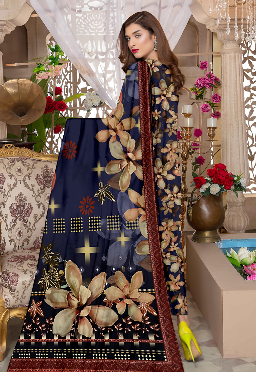 PRINTED LAWN BAROQUE COLLECTION 3pc UNSTICHED BP10