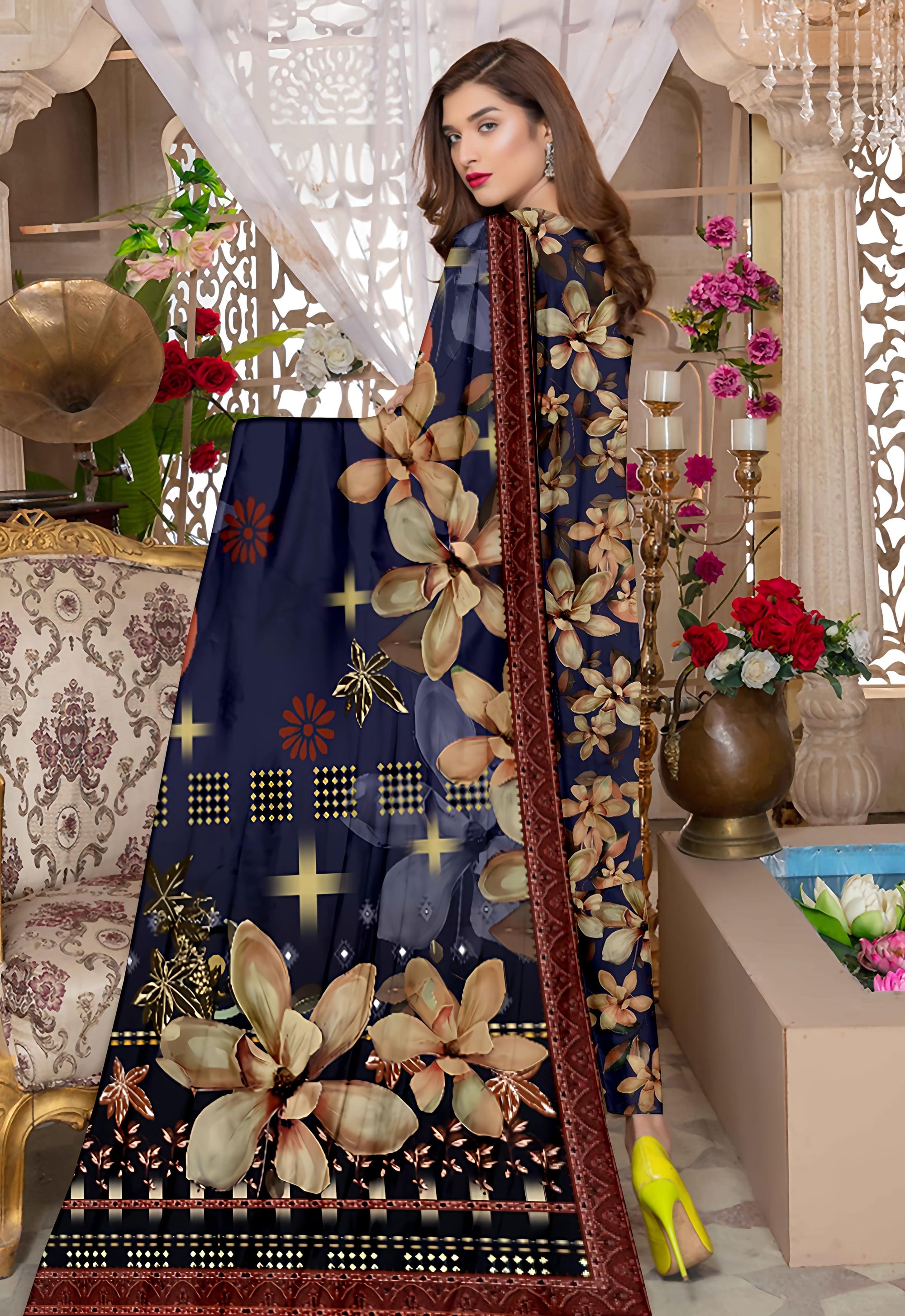 PRINTED LAWN BAROQUE COLLECTION 3pc UNSTICHED BP10